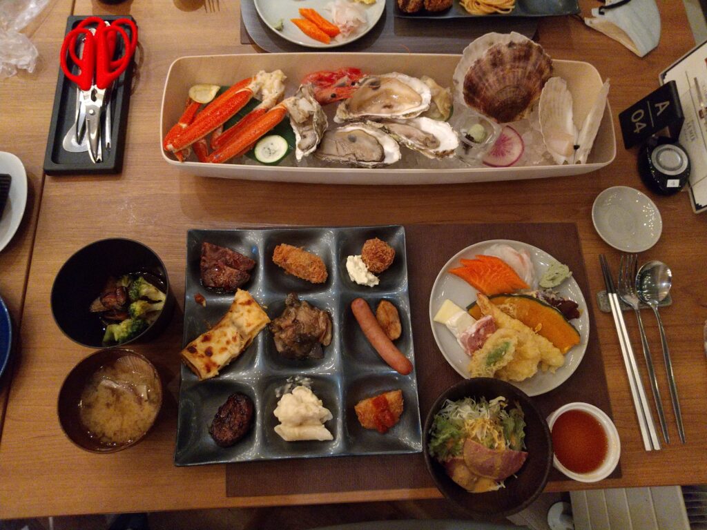 北天の丘あばしり湖鶴雅リゾート夕食バイキング